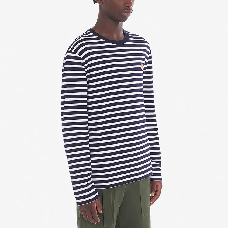 Maison Kitsuné Striped Long Sleeved T Shirt-3