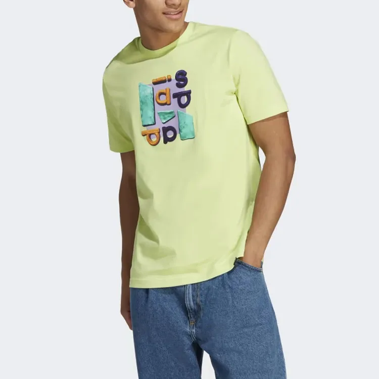 Adidas Sportswear Collection T Shirts Men Lime Green-3