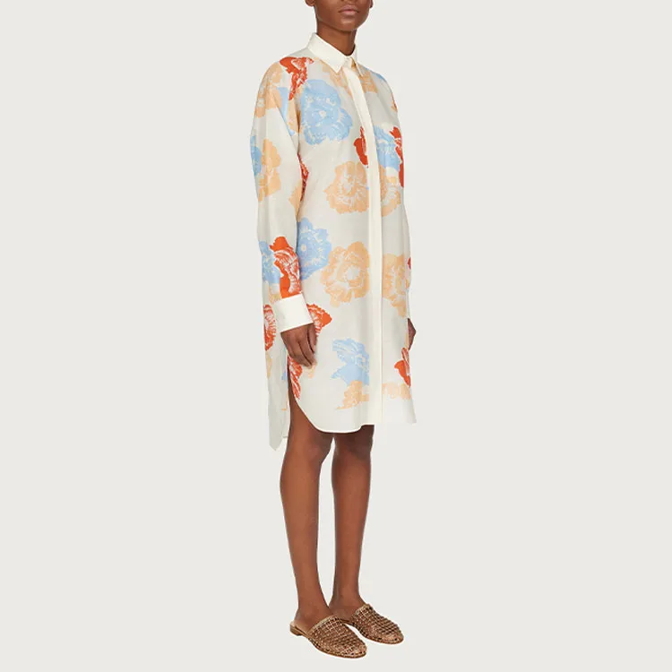 Ferragamo Long-Sleeved Dresses Women's Light Blue-3