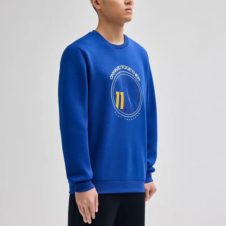 Anta Thompson KT Basketball Sweatshirt Men's Warrior Blue-4