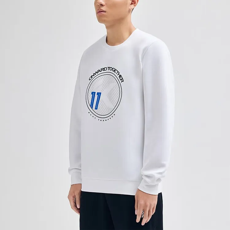 Anta Thompson KT Basketball Sweatshirt Men's Pure White-2