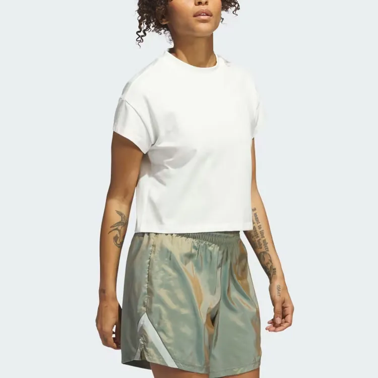 Adidas Drop Shoulder Sleeve T Shirt Women's White-3