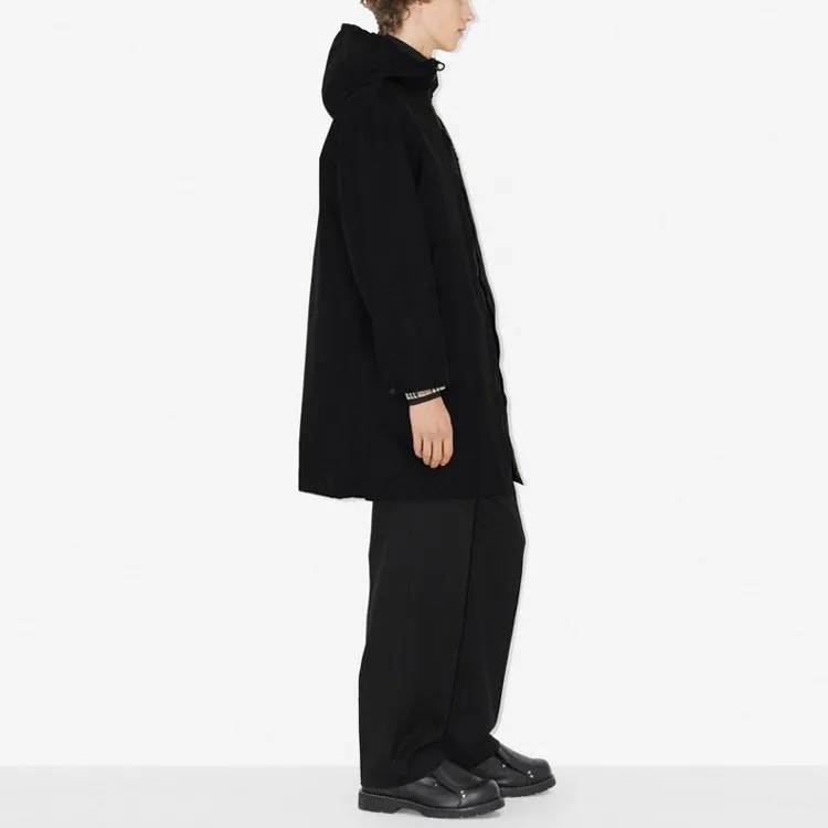 Burberry Checked hood Long sleeve Coat-4