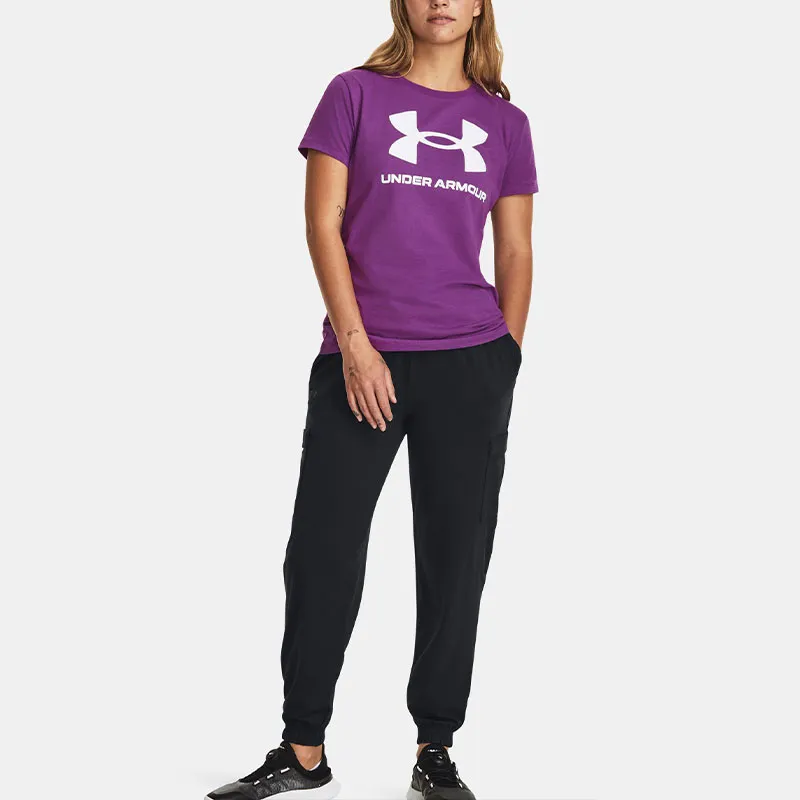 Under Armour Sportstyle T Shirts Women's Dark Purple-4