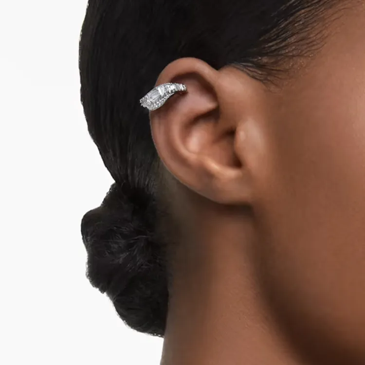 Swarovski Brass Earrings Women's Silver-4