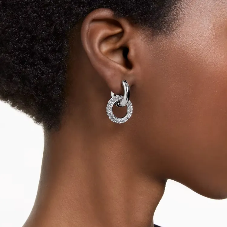 Swarovski Rhodium-Plated Earrings Women's Silver-4