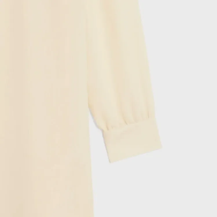 CELINE FW23 Long Sleeved Dress Women's Milk White-2