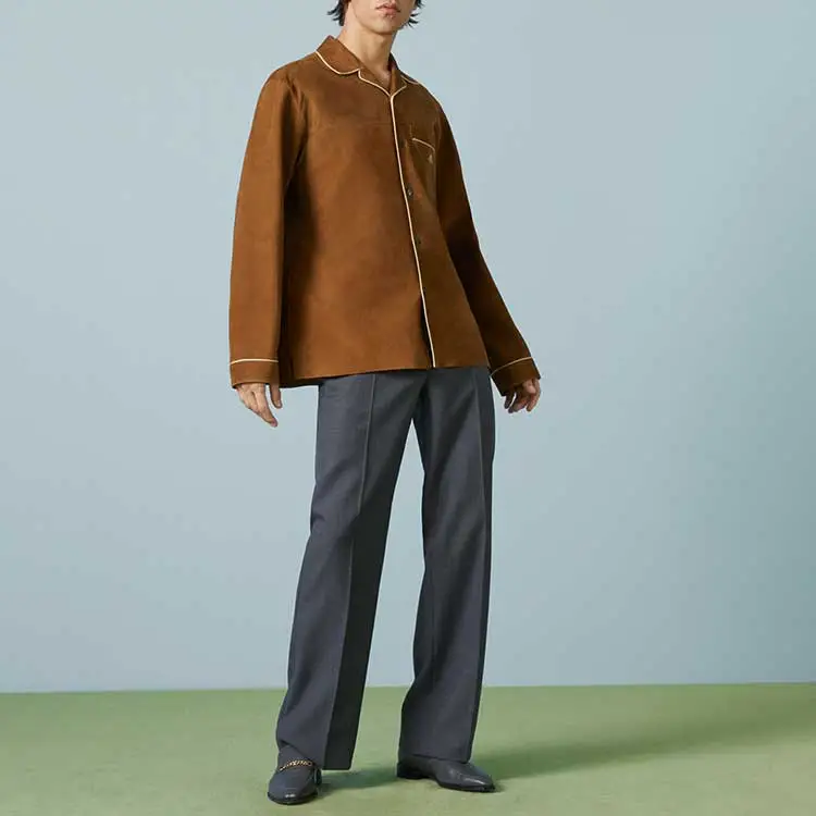 GUCCI FW23 Leather Jacket Men's Brown-3