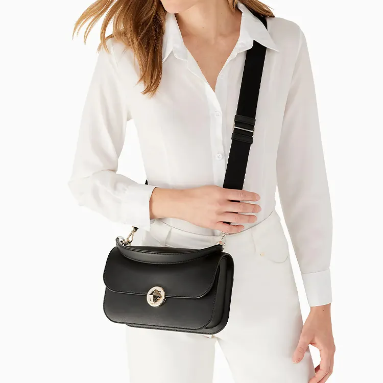 Kate Spade Smooth Leather Shoulder Bag, Crossbody Bag Regular Women's Black-5