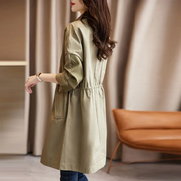 Dme Trench Coats Women's Olive Green-3