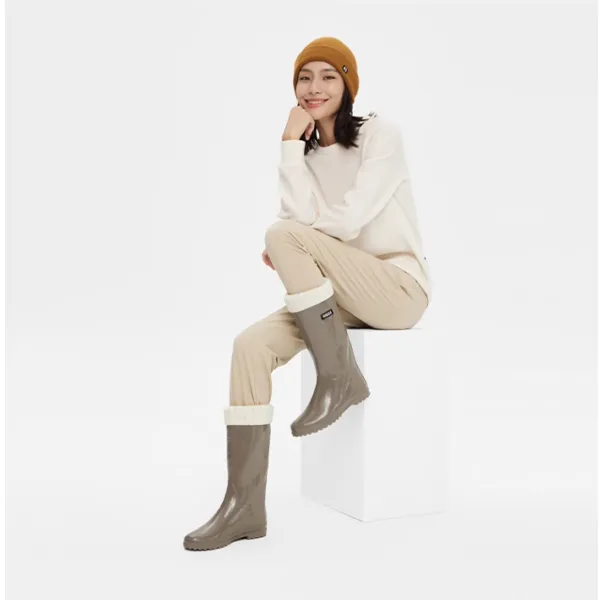 AIGLE Eliosa Winter Rain Boots Women's Gray-6