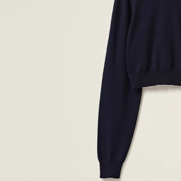 MIU MIU Crewneck Cropped Jumper-4