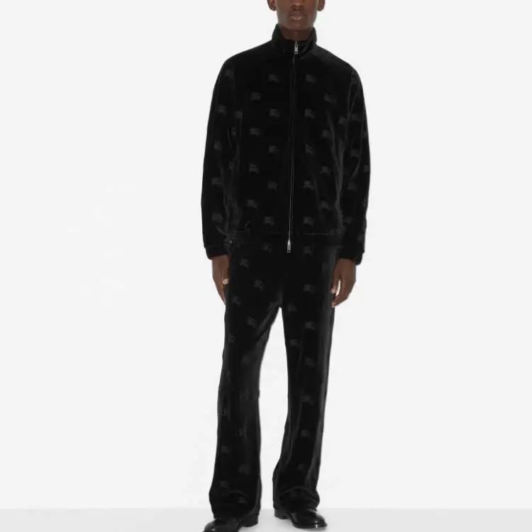 Burberry Ekd Velvet Finished High Neck Zipped Sweatshirt-1