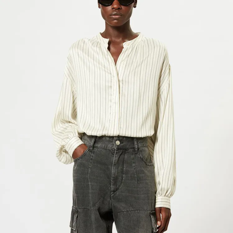 ISABEL MARANT Ulys Band-collar Shirt-3