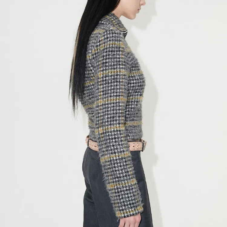 OUR LEGACY Houndstooth-pattern Brushed-knit Jacket-5