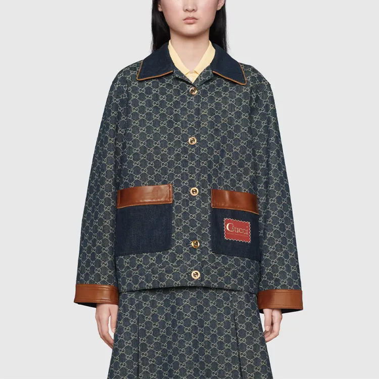 GUCCI Denim Jackets Women's Blue-1