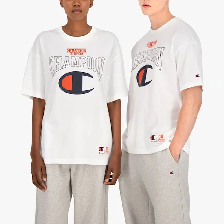 Champion Stranger Things Straight T-Shirt US Version Unisex White-2