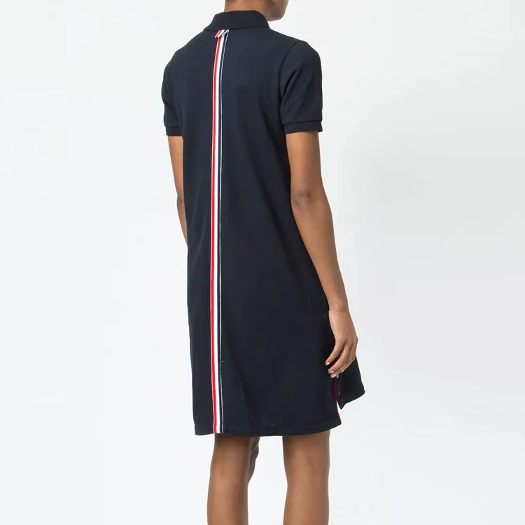 THOM BROWNE Rwb Stripe Polo Dress-2