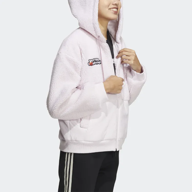 Sesame Street X Adidas Neo Sesame Street Co branded Collection Puffer Jackets Women's Pink-1