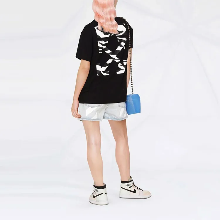 OFF WHITE Women's Zebra Arrow Casual T Shirt Black-3