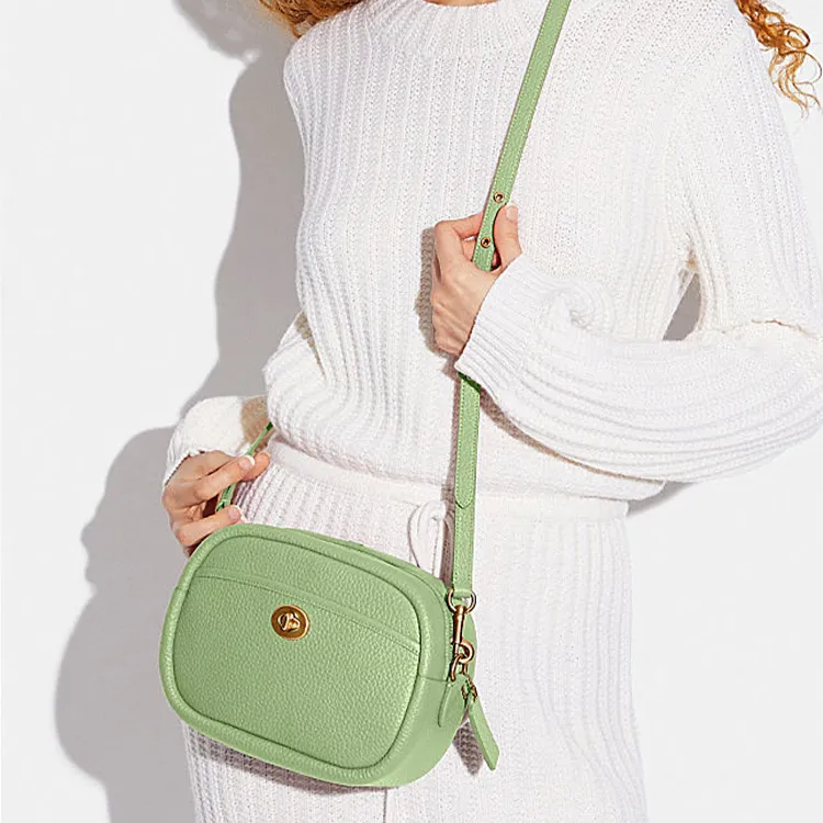 COACH Camera Cow Leather Camera Bag, Shoulder Bag, Crossbody Bag Medium Size Women's Verdant Green-3