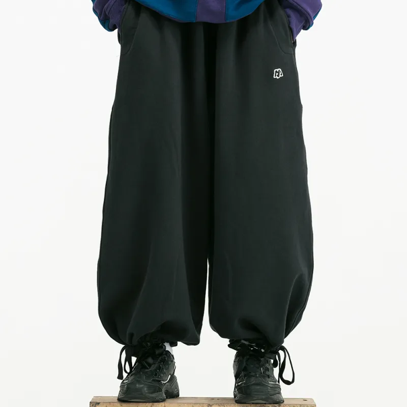 DAKYAM Straight Thickened Sports Pants Unisex Black-3