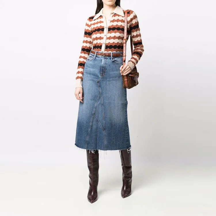 MOTHER Denim Long Skirts Women's Blue-1