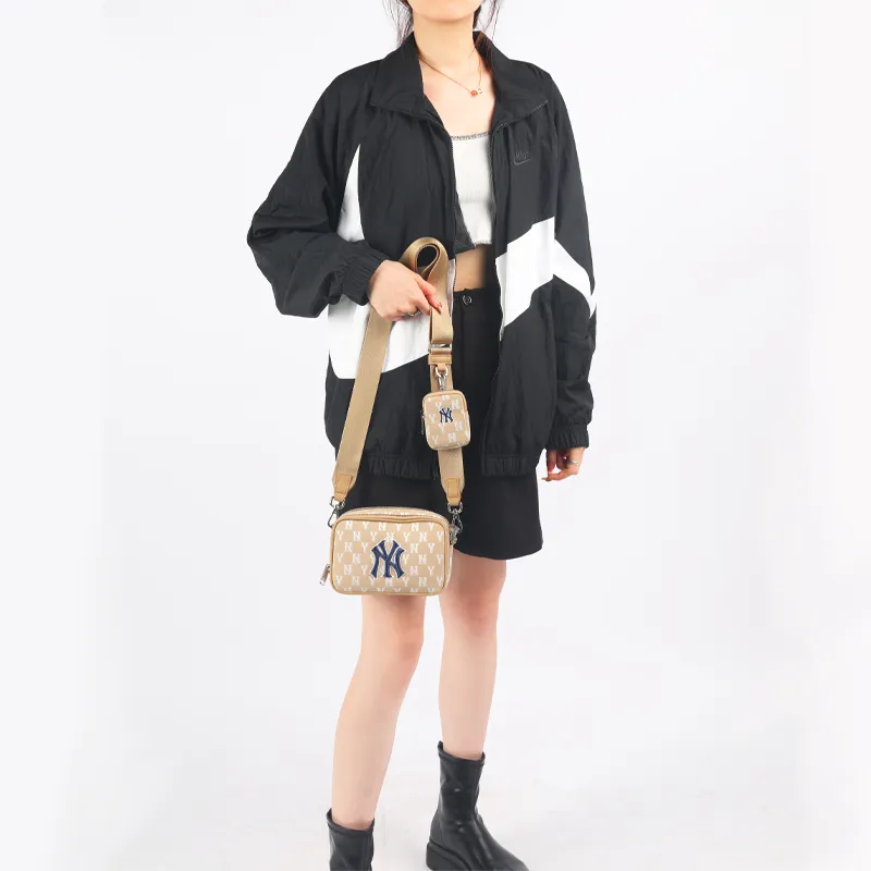 MLB Monogram Collection Polyester Camera Bag Combo Bag Crossbody Bag Shoulder Bag Unisex Khaki-9