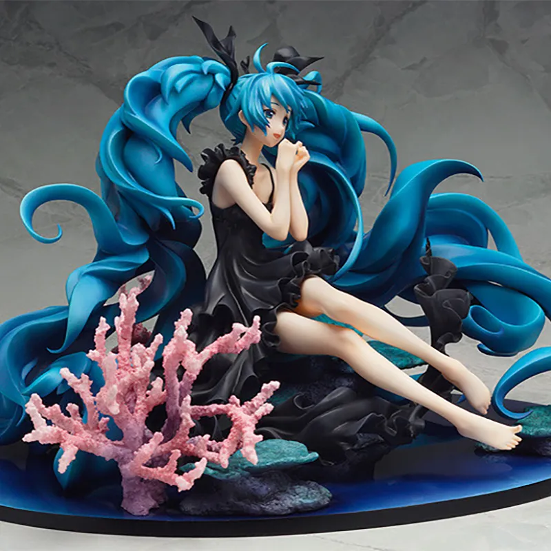 GSC Hatsune Miku Gsc Vocaloid Miku Deep Sea Girlish Ver. With Base Reissued Version Scale Figures 16cm-2