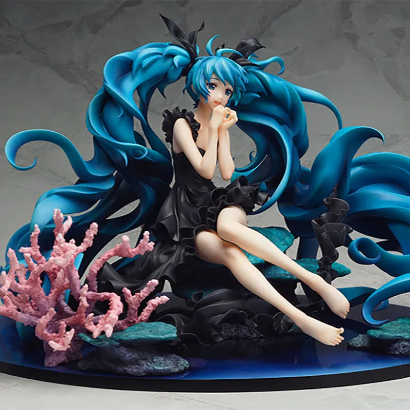 GSC Hatsune Miku Gsc Vocaloid Miku Deep Sea Girlish Ver. With Base Reissued Version Scale Figures 16cm-1