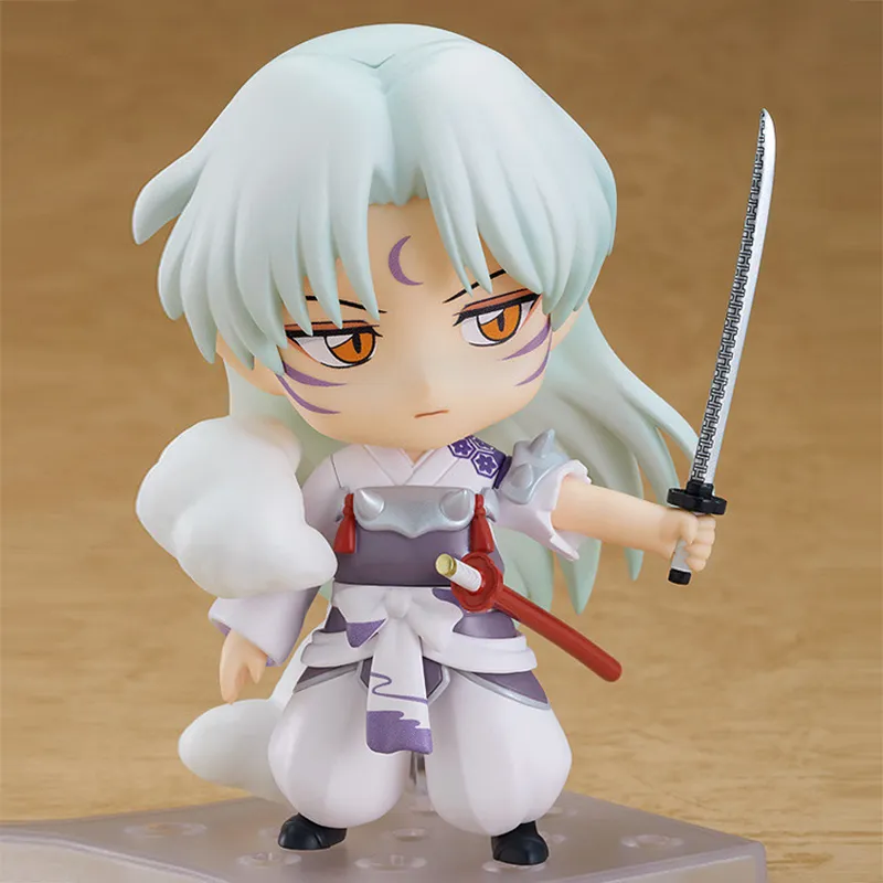 GSC Sesshomaru Inuyasha Q Version Clay Figure Poseable With Base 10cm Chibi Figures-2