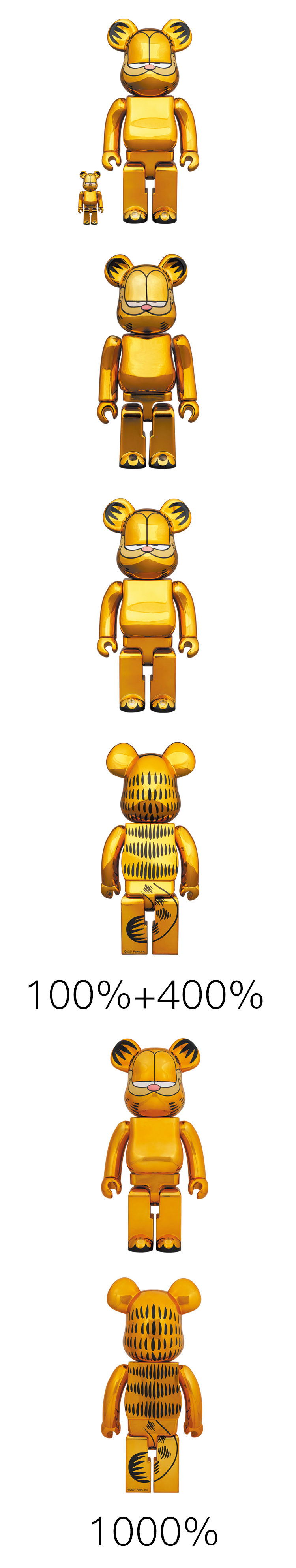 BE@RBRICK GARFIELD GOLD CHROME Ver. 1000% - POIZON
