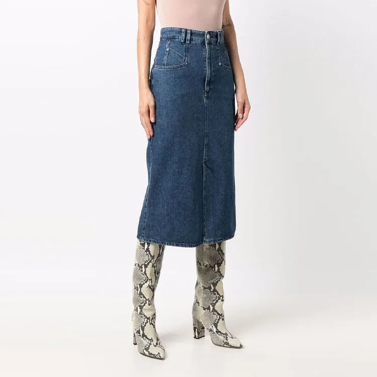 ISABEL MARANT Denim Long Skirts Women's Blue-2