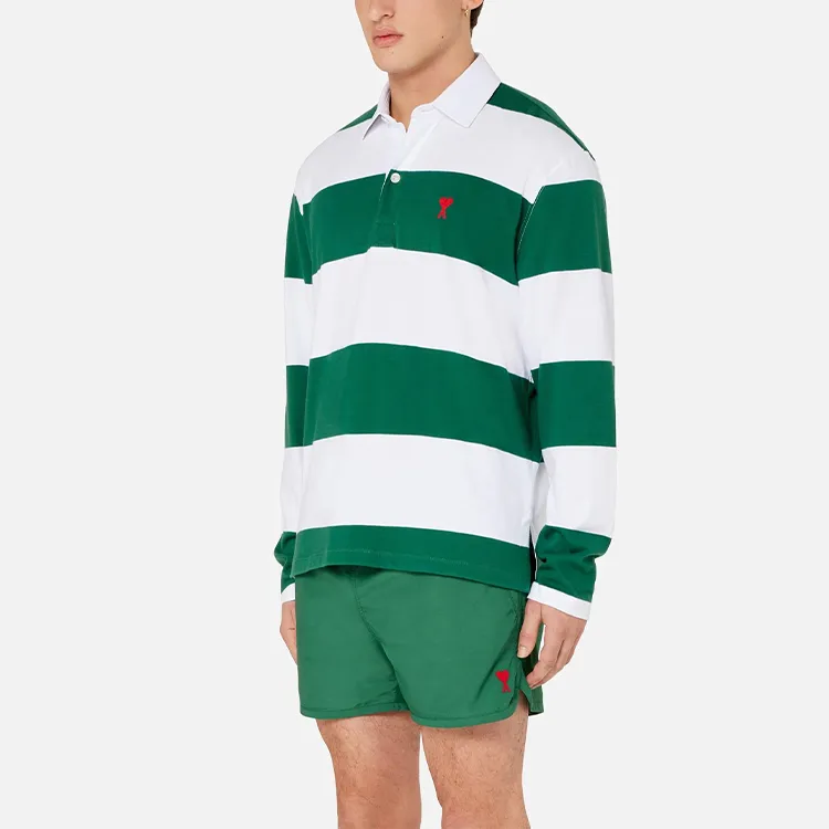AMIPARIS Polo Shirts Men White Green Multicolor-2