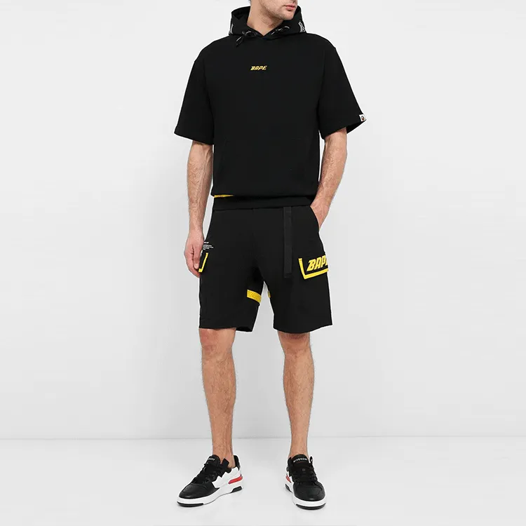 A BATHING APE A BATHING APE In Transit Shark Short Sleeve Pullover Hoodie-4