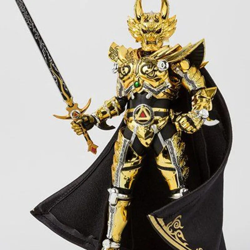 BANDAI Shf S.H. Figuarts True Sculpture OOO Garo Gold Knight Garo Akashi Rai With Cape Scale Figures 16.2cm-3