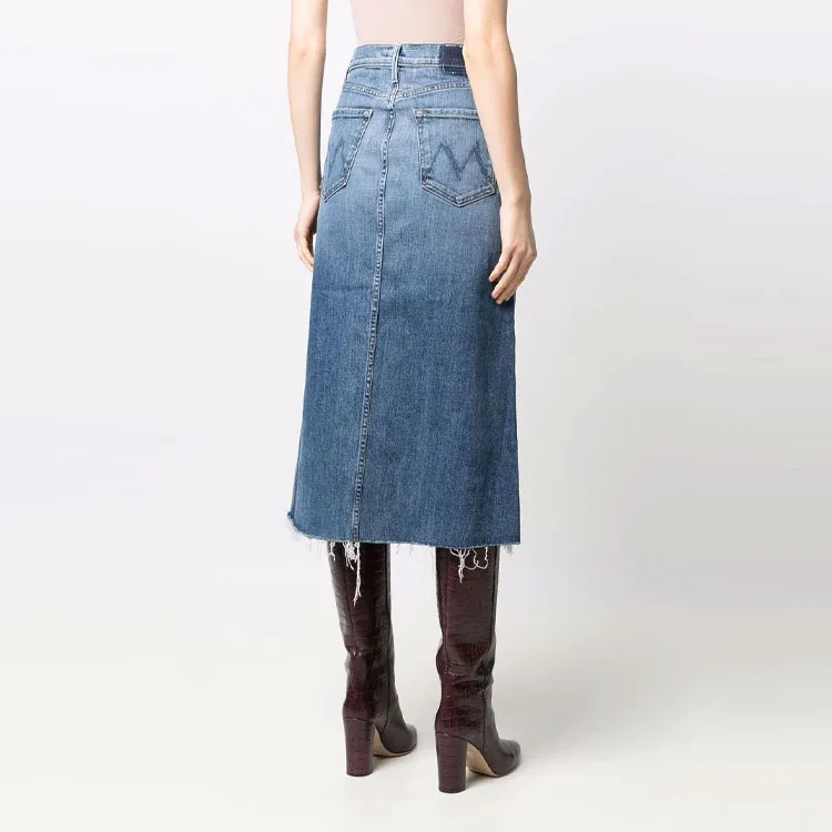 MOTHER Denim Long Skirts Women's Blue-2