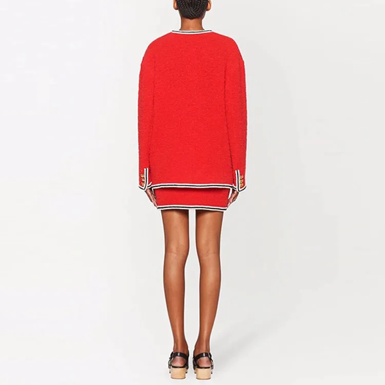 MIU MIU Bouclé V Neck Cardigan-2