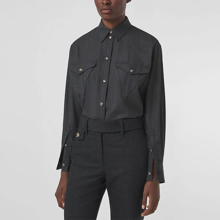 Burberry Shirt Women's Dark Heather Gray-1