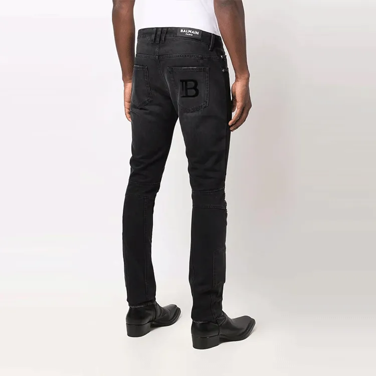 BALMAIN B-embroidered Skinny Jeans-3