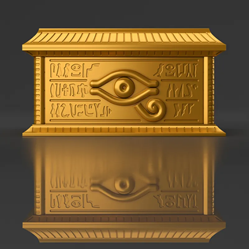 BANDAI Yu Gi Oh! Character Yu Gi Oh! Millennium Building Blocks Storage Box Gold Cabinet Model Accessories-1
