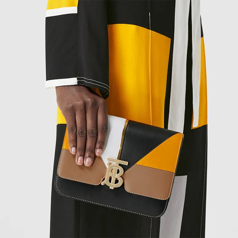 Burberry Calfskin Small Square Bag Shoulder Bag Crossbody Bag Small Size Women's Multicolor-6
