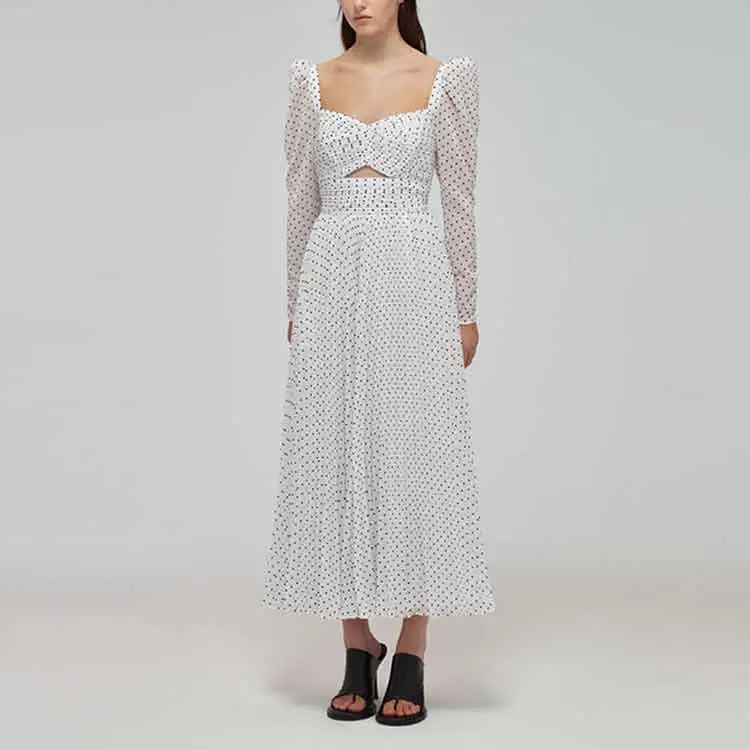 Self portrait SS22 Long Sleeved Dresses Women's White-1