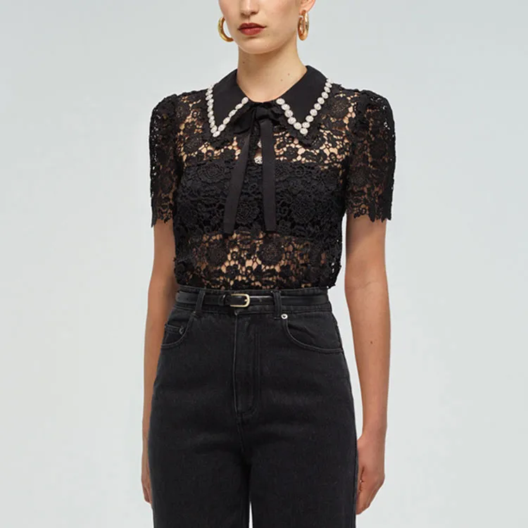 Self portrait Shirts Women's Black-4