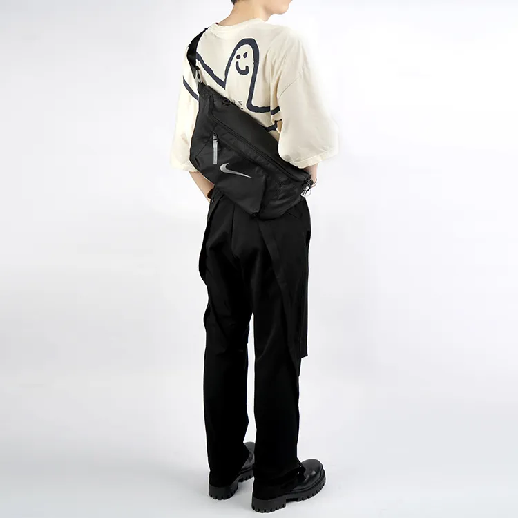 Nike Fabric One Shoulder Crossbody Bag Sling Bag Fanny Pack Regular Unisex Black-5