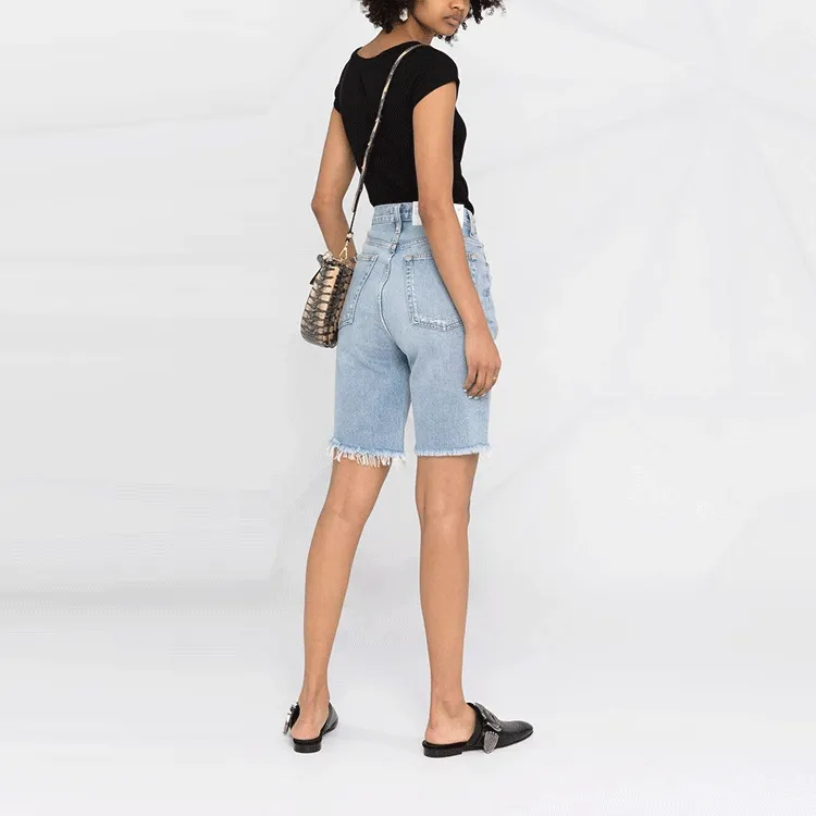 AGOLDE Denim Shorts Women's Light Blue-2