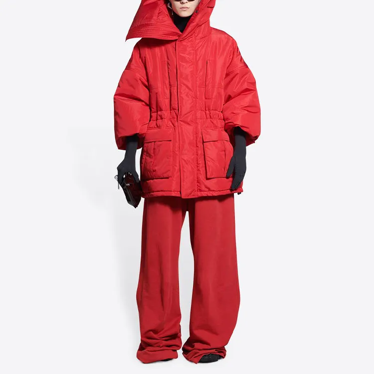 Balenciaga Women'ss Cb Oversize Fit Parka Red-2