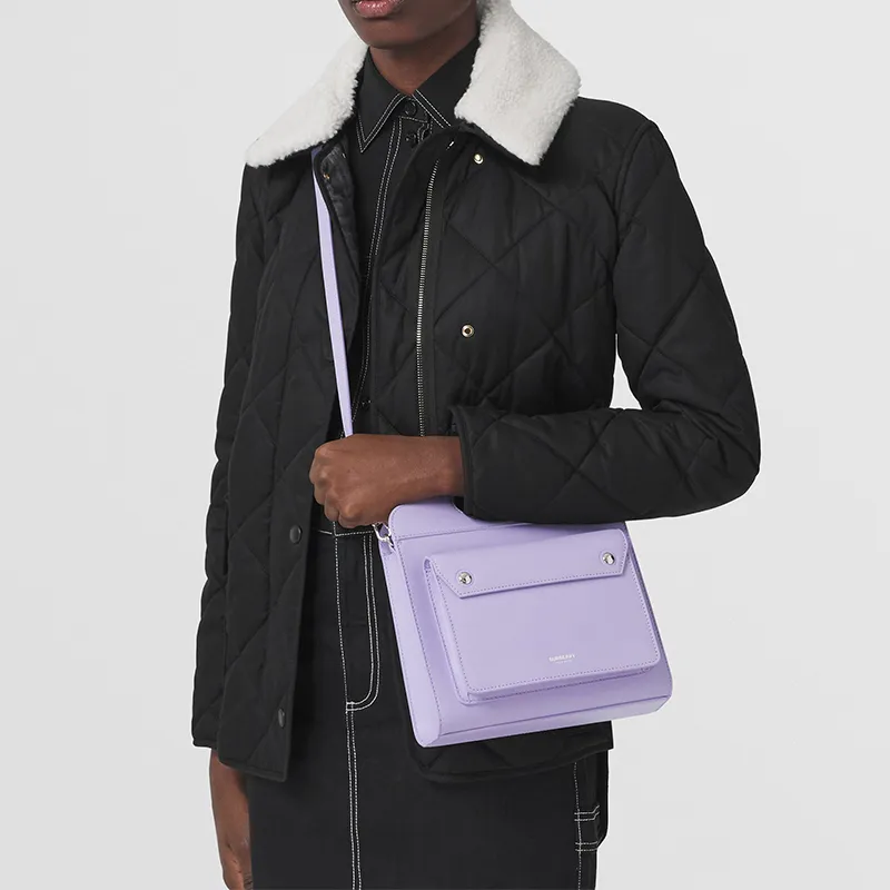 Burberry Mini Leather Pocket Bag Soft Violet-6
