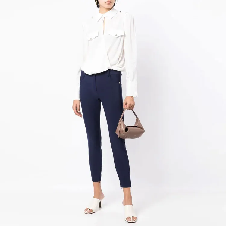 Elisabetta Franchi FW22 Casual Pants Women's Blue-1