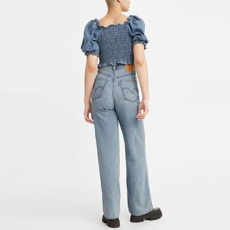 Levis SS22 Straight Jeans Women's Blue-3